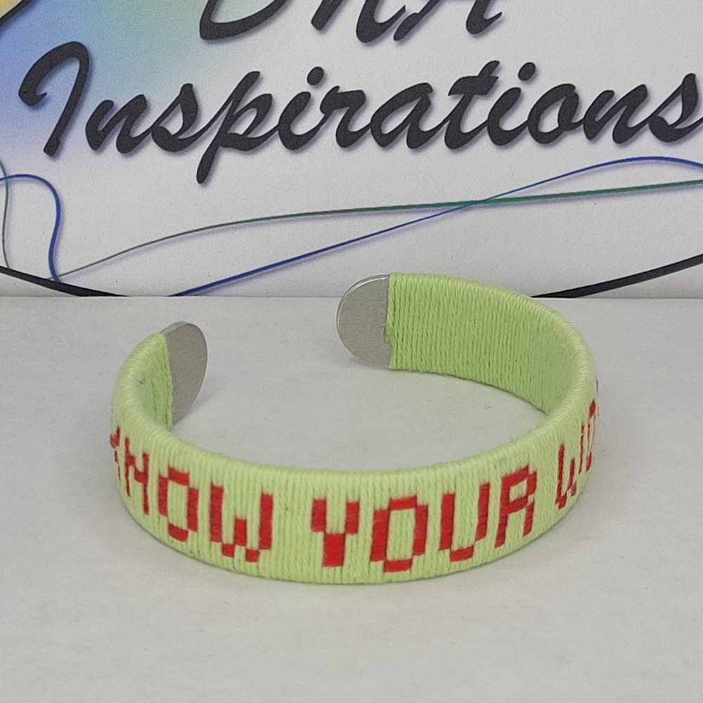 'Know Your Worth' Embroidered Bracelet | Empowerment Affirmation Jewelry